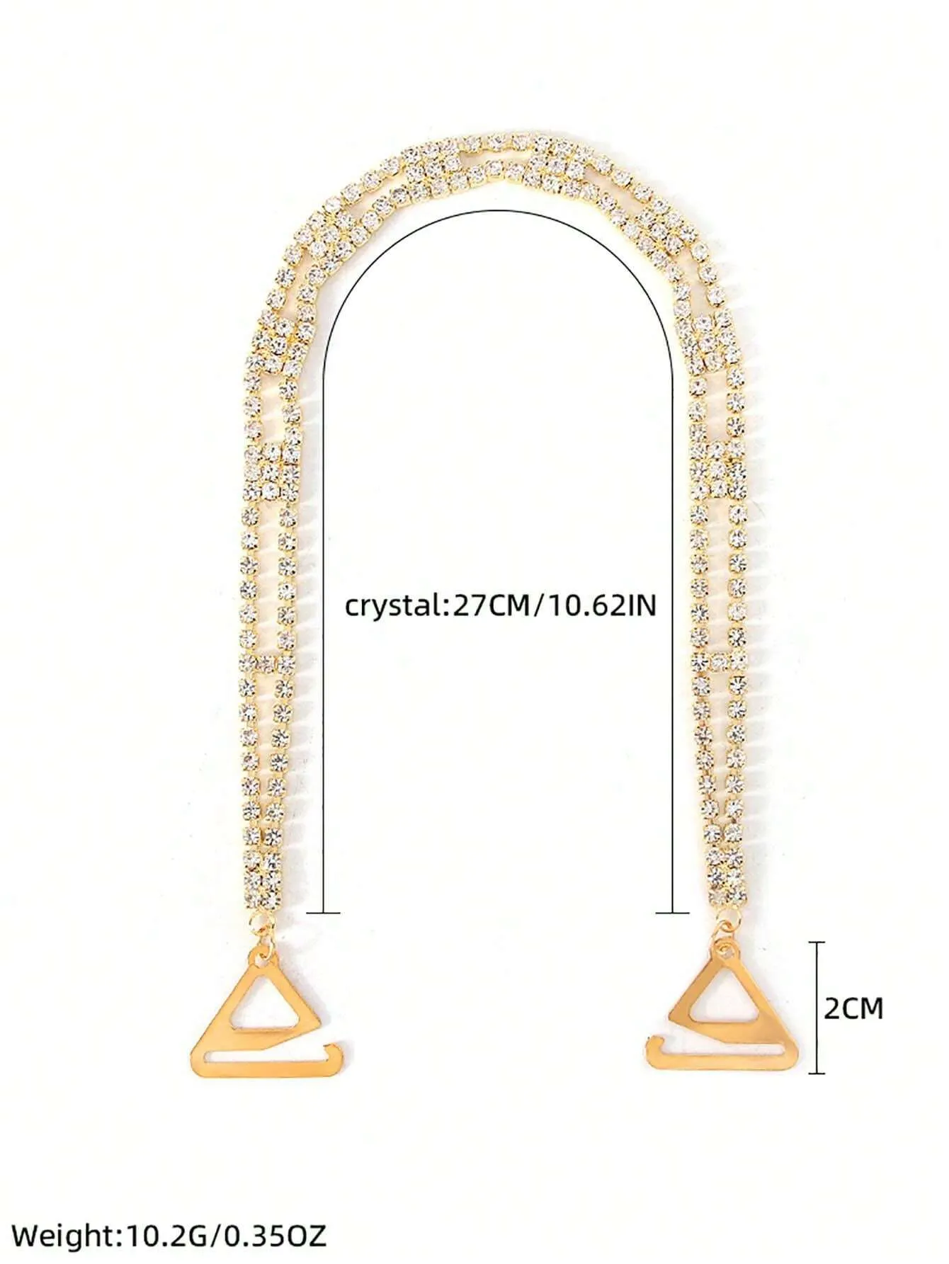 15174 1b-019 Correa de sostén brillante de imitación de cristal de alta calidad 1 pieza