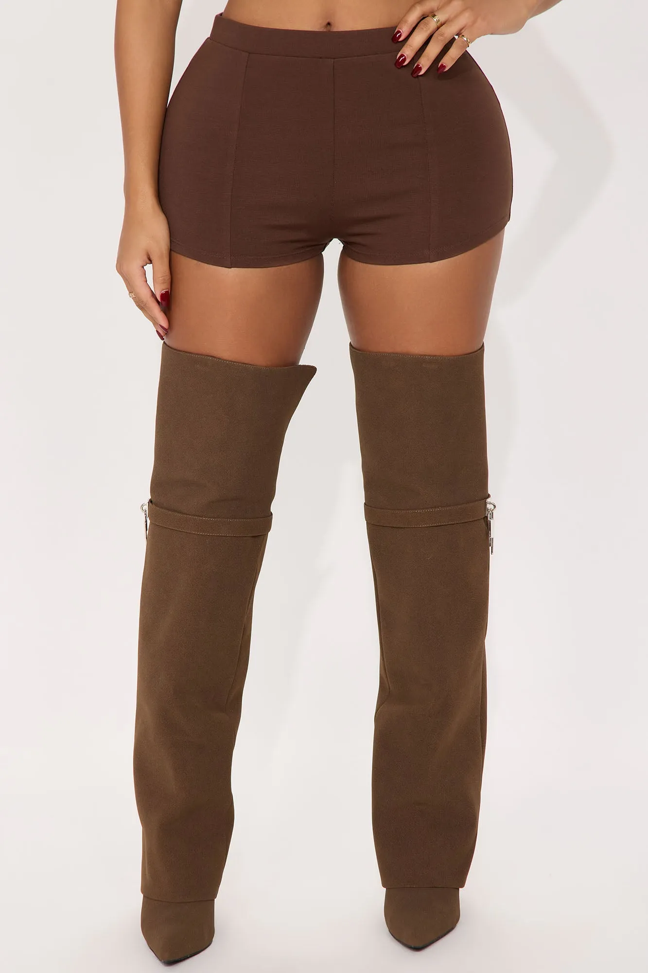 Alana Ponte Micro Trouser Hot Short - Chocolate