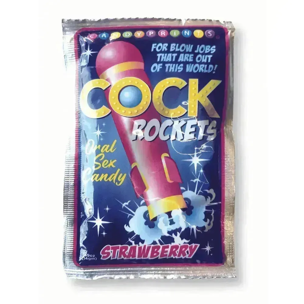 Cock Rockets - Strawberry - Strawberry Flavoured Oral Sex Candy - 15 grams