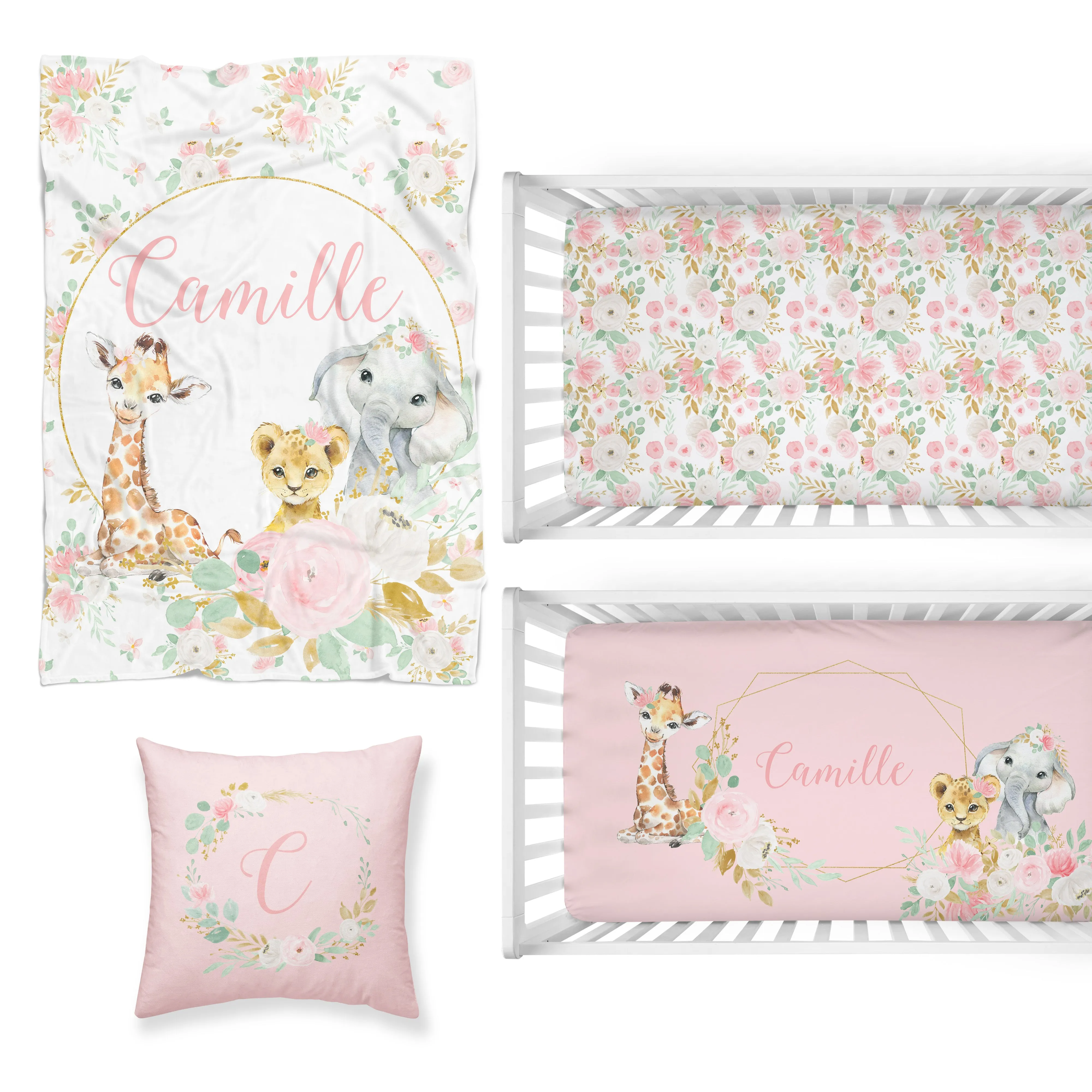Floral Jungle Nursery Starter Crib Bedding Set