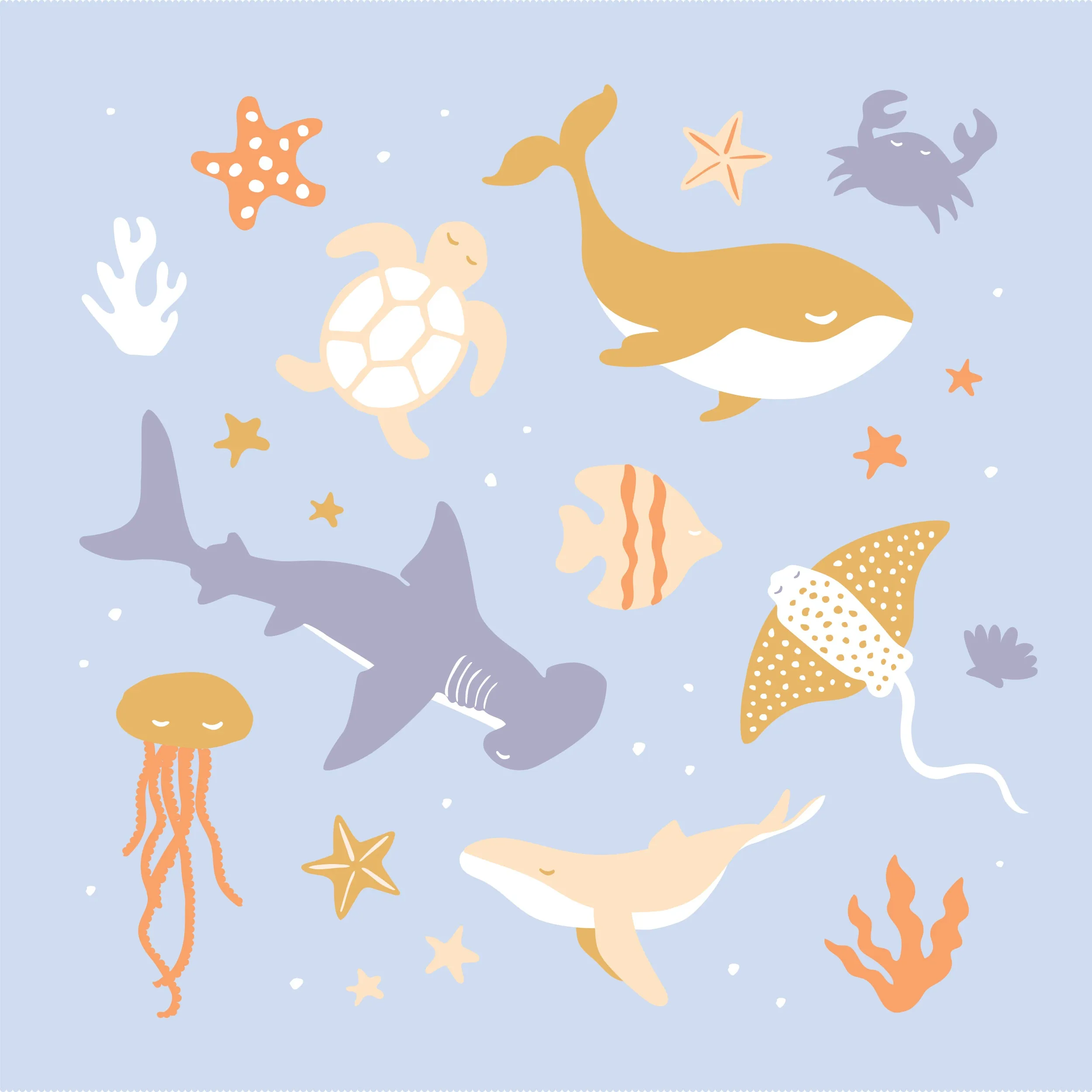 Fox & Fallow Blanket - Ocean Creatures
