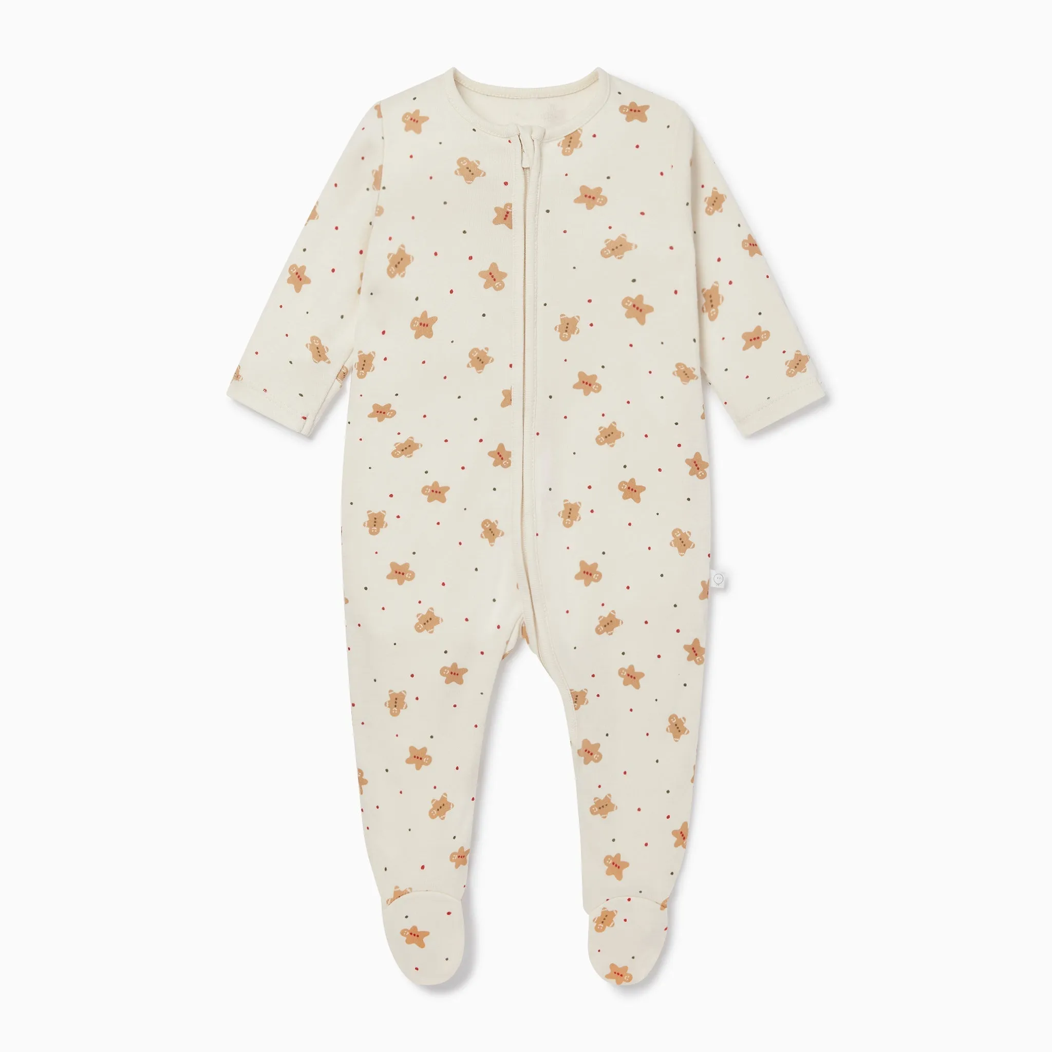 Gingerbread Print Clever Zip Sleepsuit