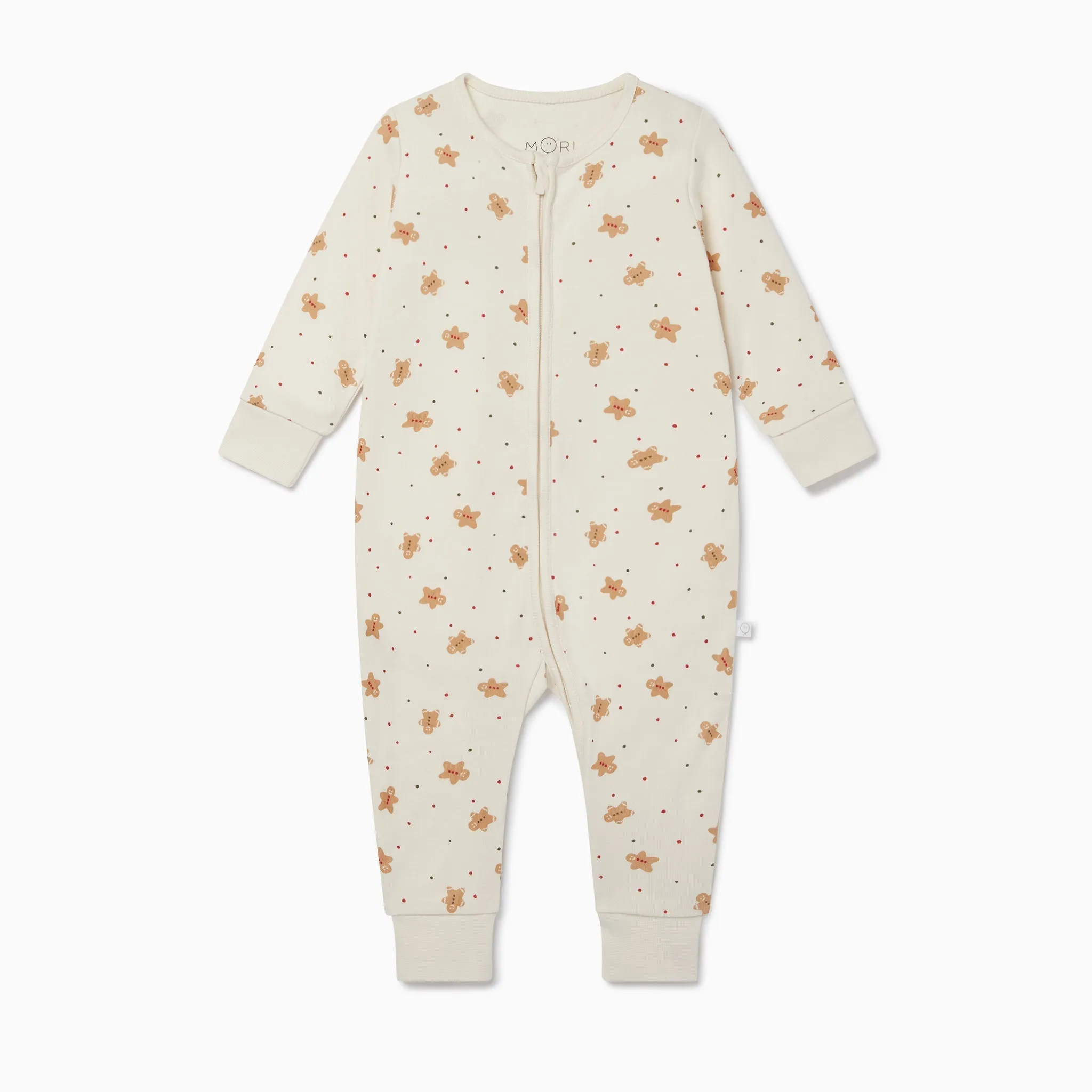 Gingerbread Print Clever Zip Sleepsuit