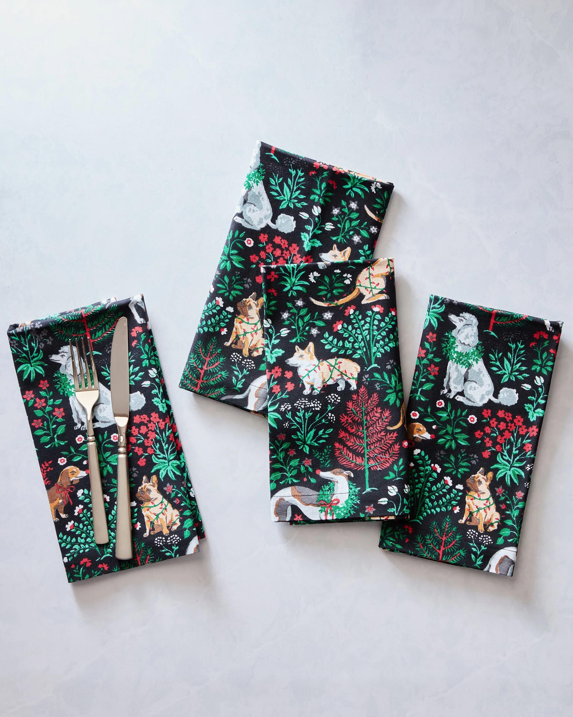 Happy Howlidays - Dinner Napkins Set Of 4 - Ink