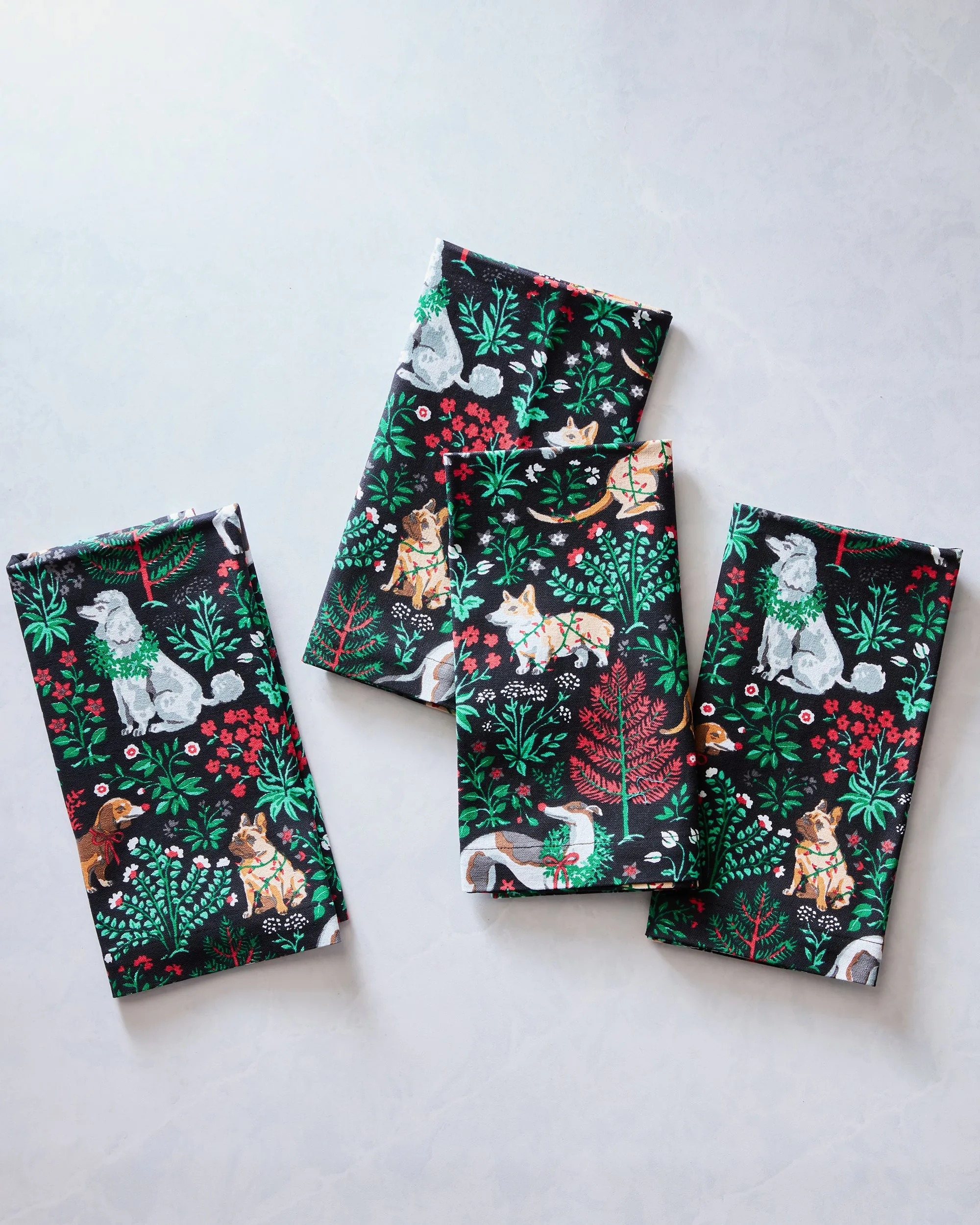 Happy Howlidays - Dinner Napkins Set Of 4 - Ink
