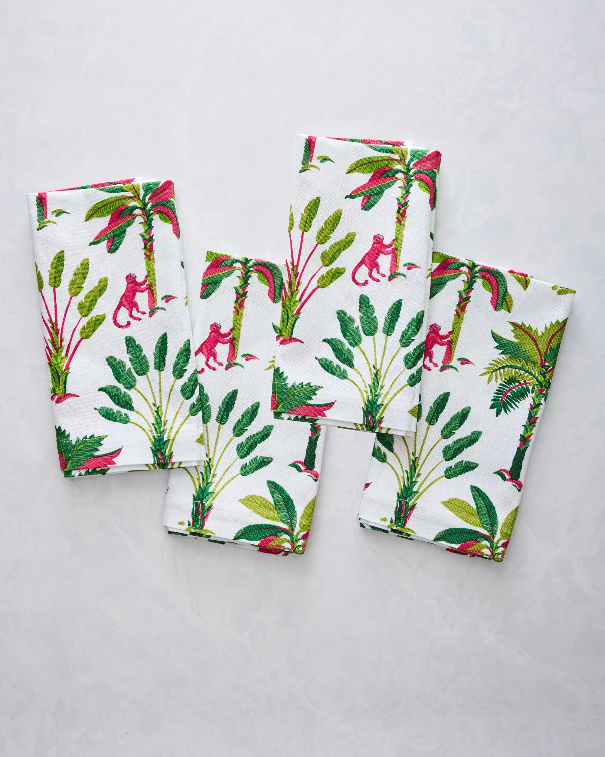 Royal Palms - Dinner Napkins Set Of 4 - Pink Basil
