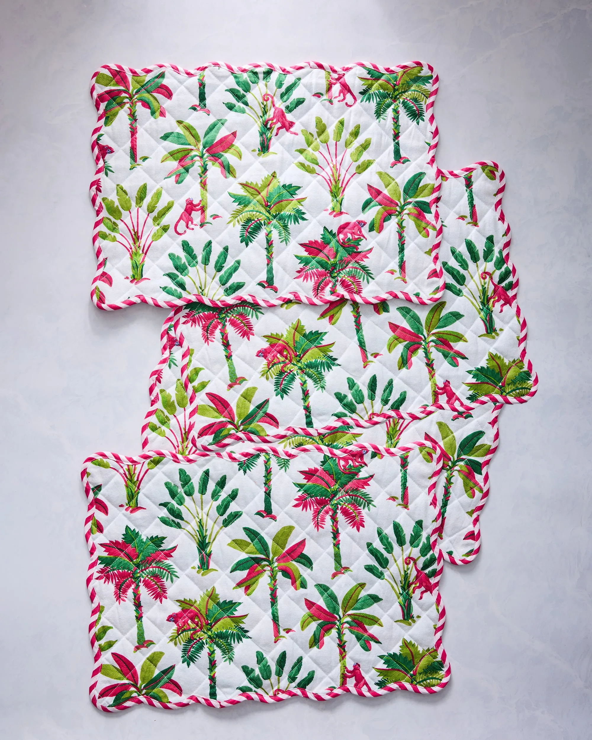 Royal Palms - Placemats Set Of 4 - Pink Basil