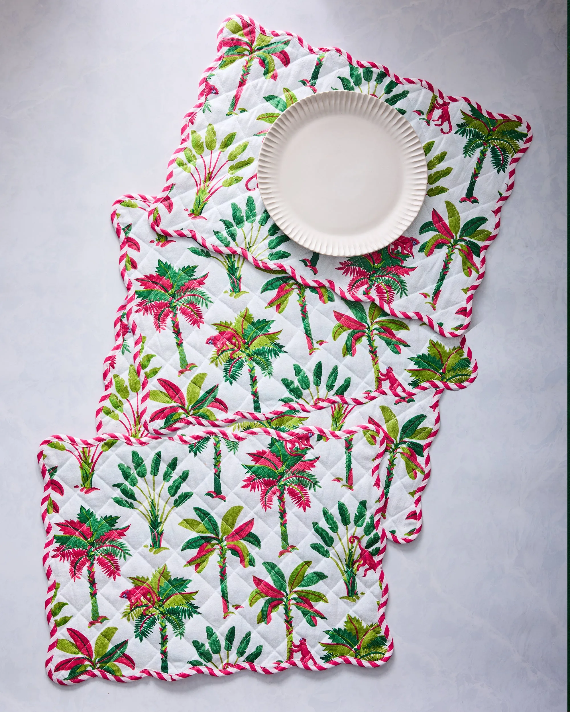 Royal Palms - Placemats Set Of 4 - Pink Basil