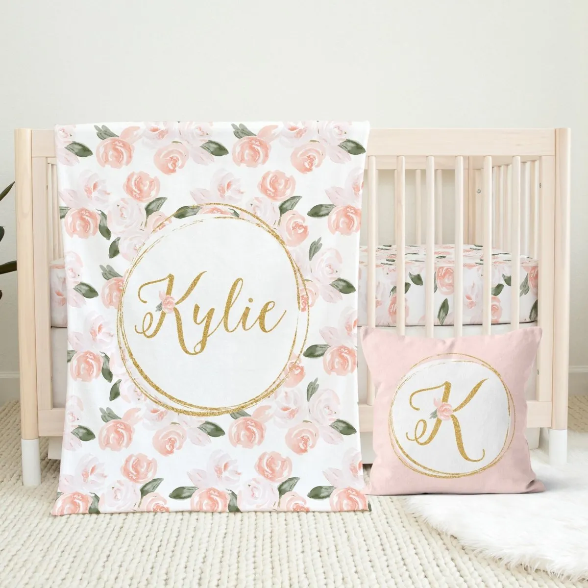 Watercolor Floral Nursery Starter Crib Bedding Set